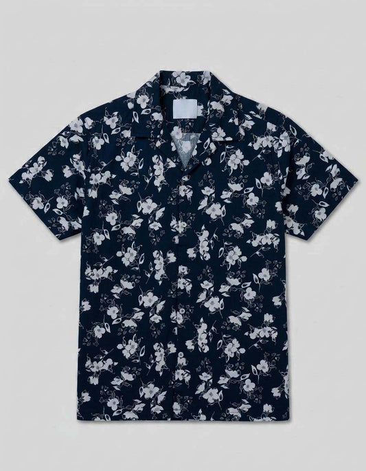 Printed Coat Collar Shirt