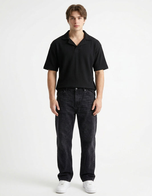Coat Collar Textured Polo