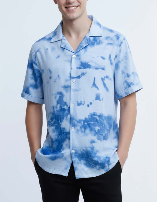 Tie Dye Coat Collar Shirt