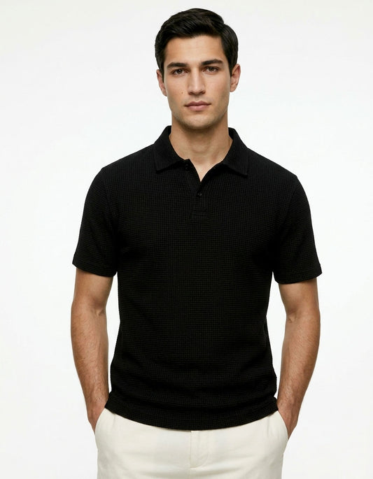 Self Pattern Polo Shirt