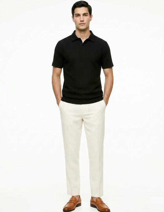 Self Pattern Polo Shirt