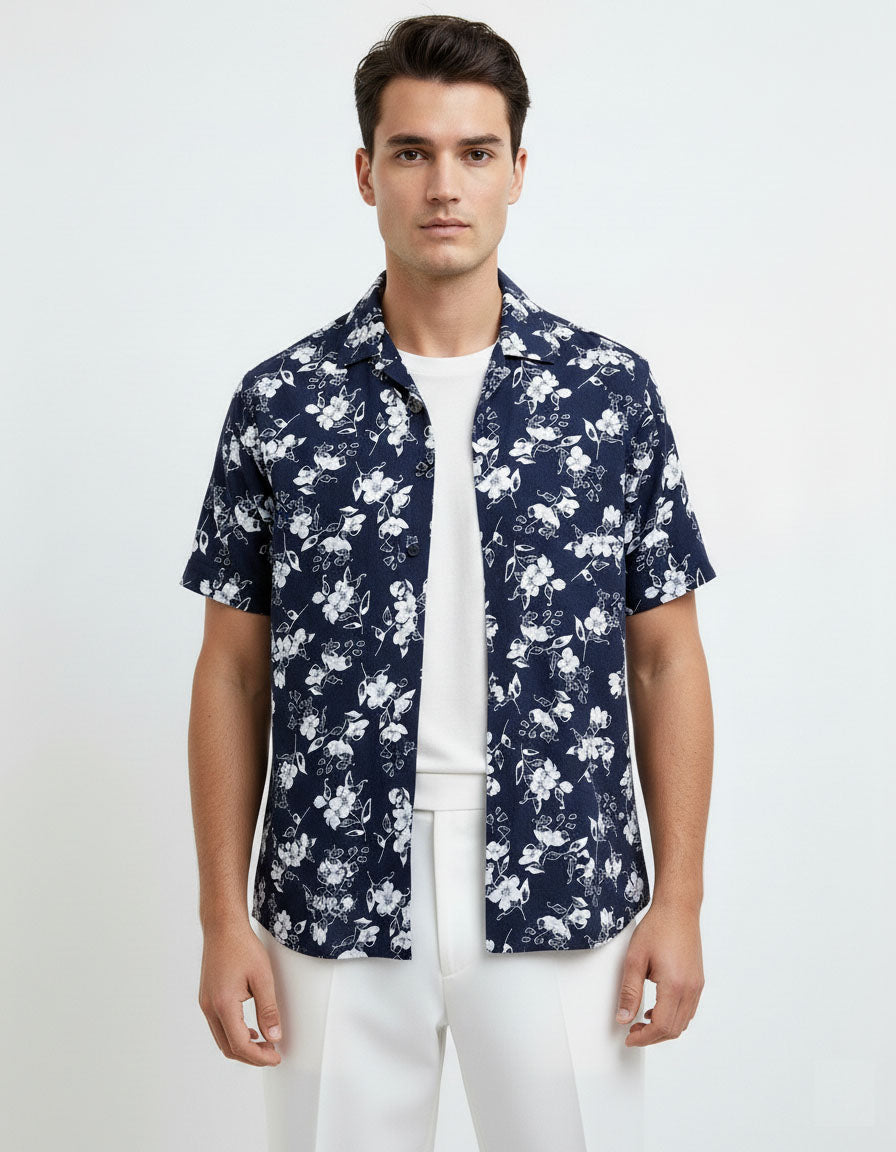 Printed Coat Collar Shirt