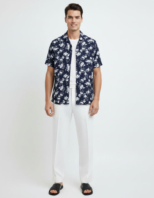 Printed Coat Collar Shirt