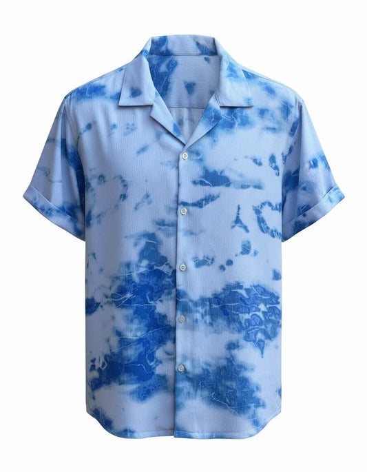 Tie Dye Coat Collar Shirt