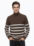 Mock Neck Striper Sweater