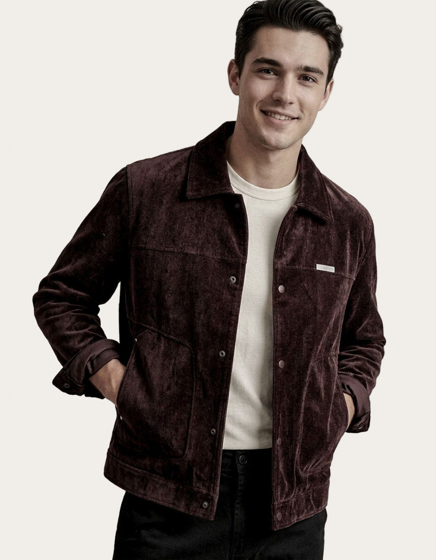 Button Down Suede Jacket
