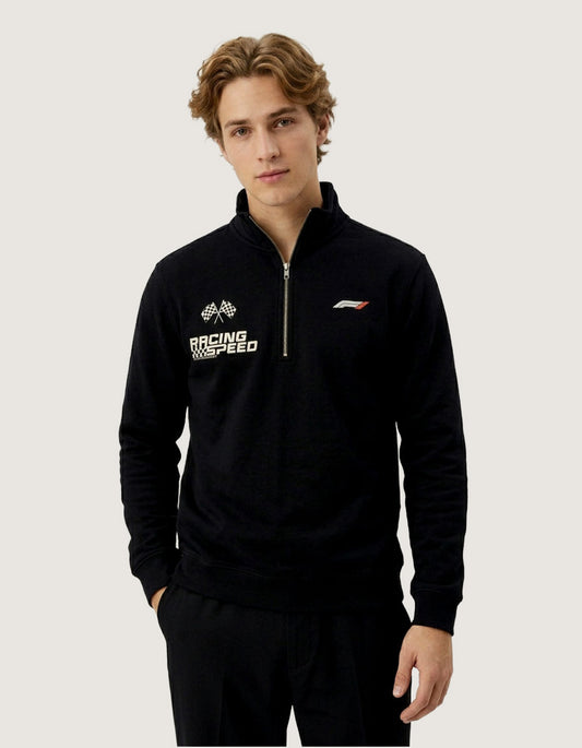 Graphic Mock Neck Sweatshirt