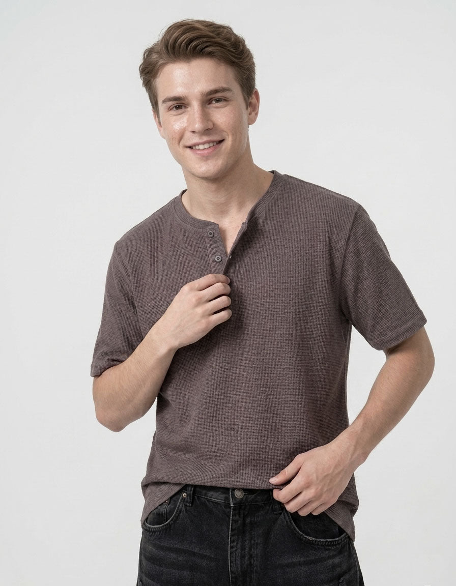 Jacquard Henley T-Shirt