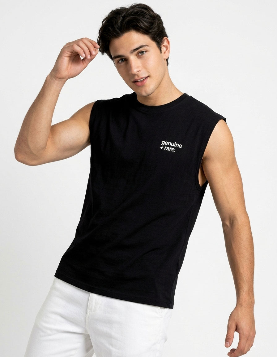 Printed Sleeveless T Shirt
