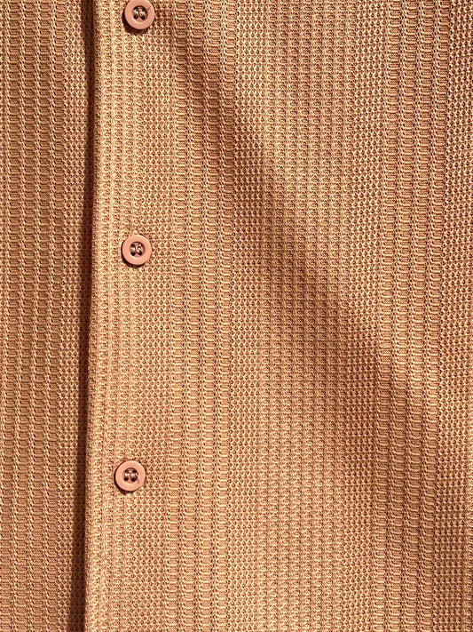 Textured Button Down T Shirt