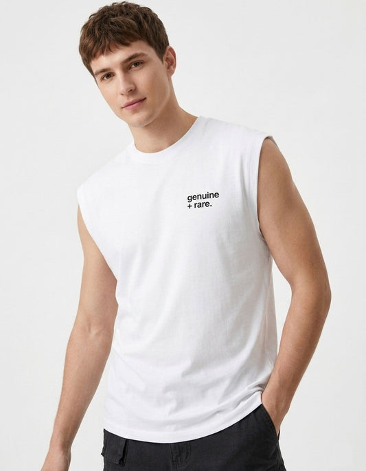 Printed Sleeveless T Shirt