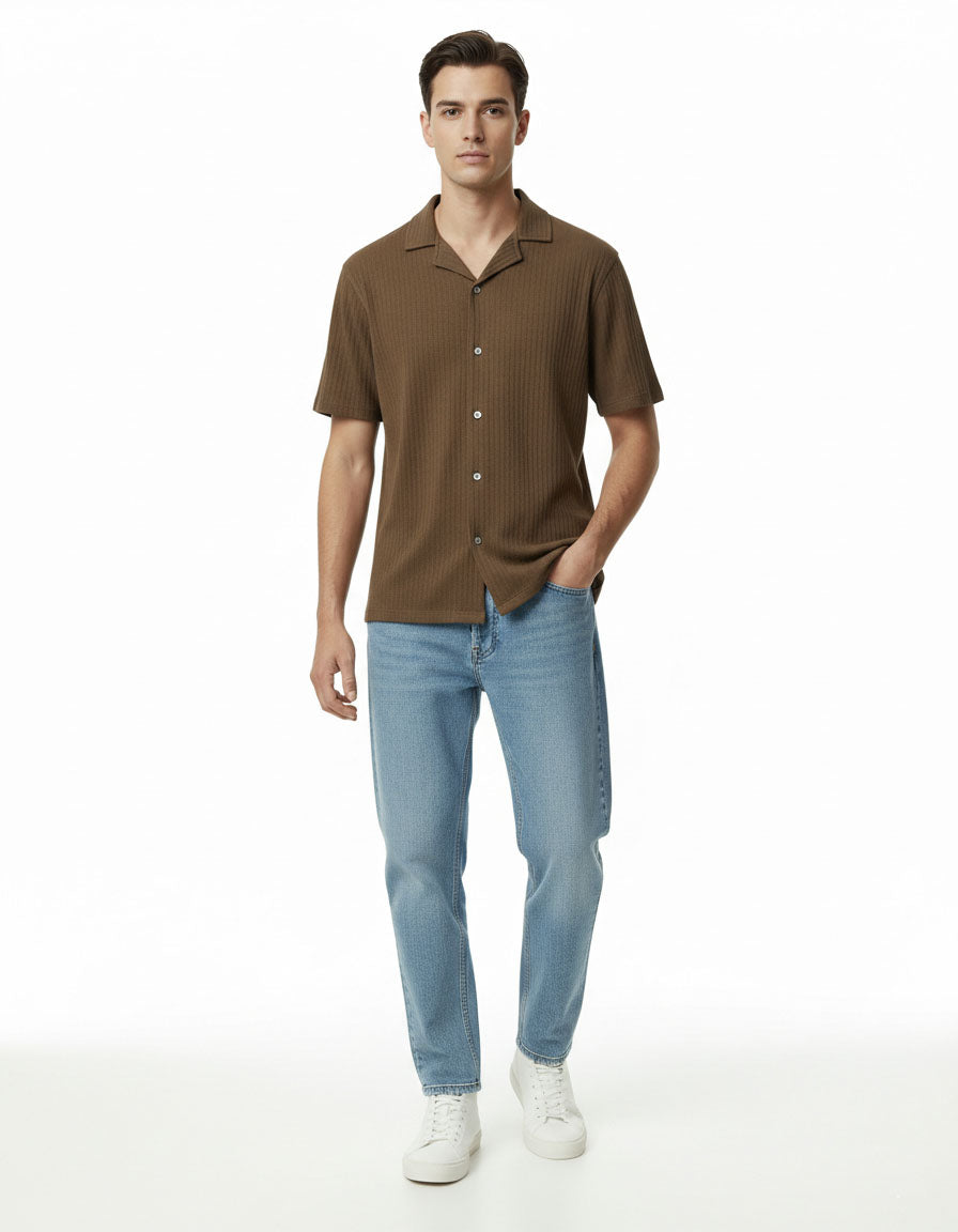 Coat Collar Knit T-Shirt