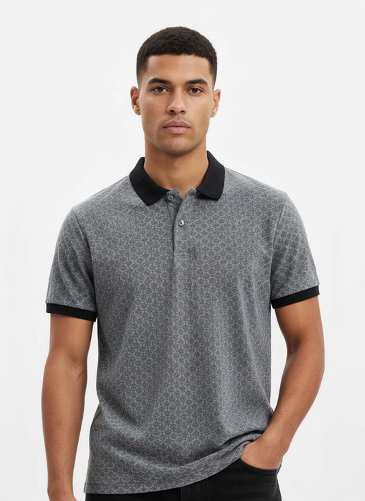 Contrast Jacquard Polo