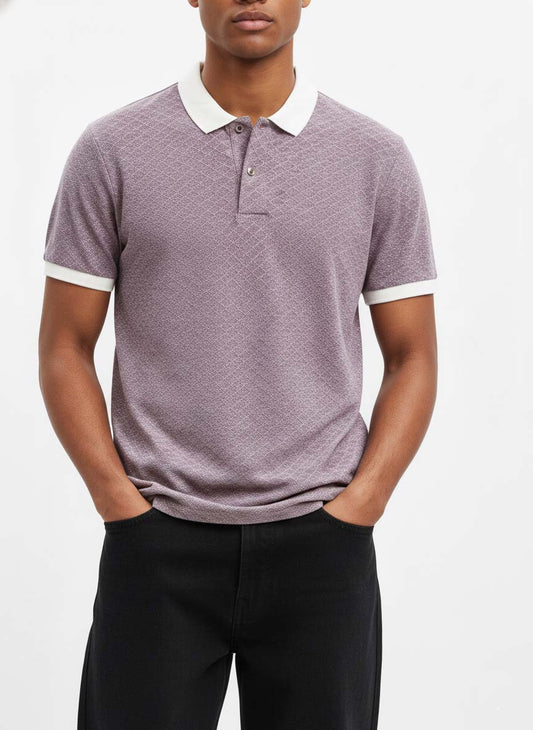 Contrast Jacquard Polo