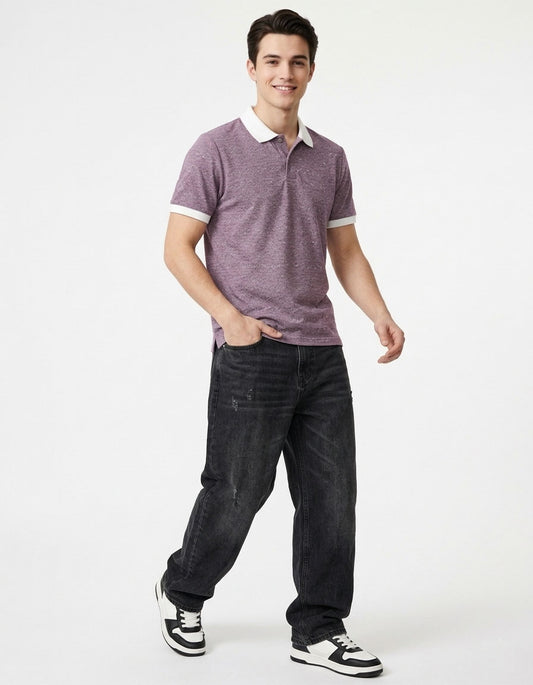 Contrast Jacquard Polo