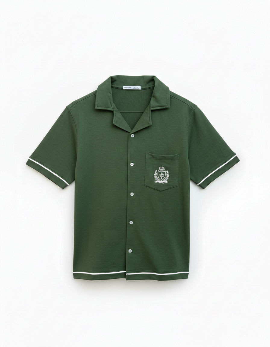 Embroidered Coat Collar T-Shirt
