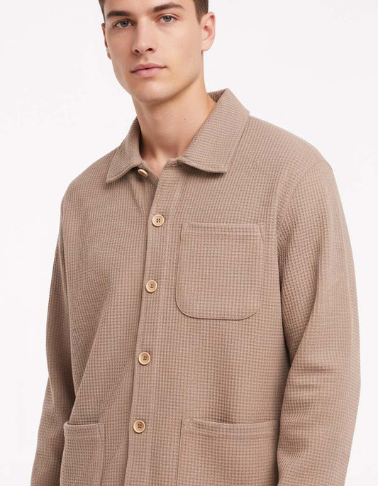 Jacquard Button Down Shacket