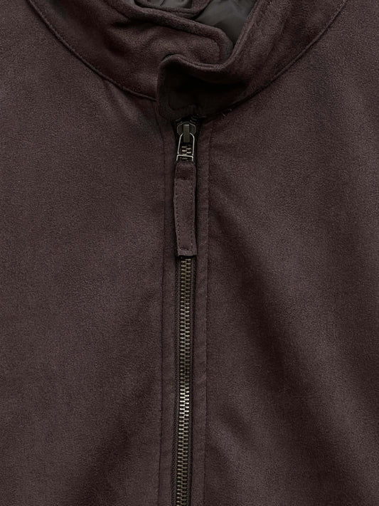Mock Neck Suede Jacket