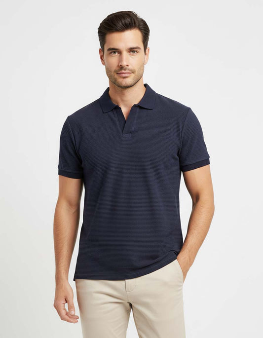 Jaquard V-Neck Polo