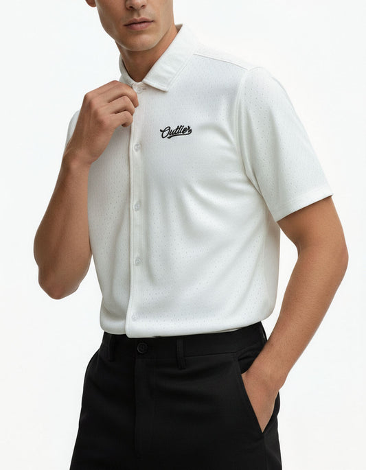 Graphic Mesh Open T Shirt