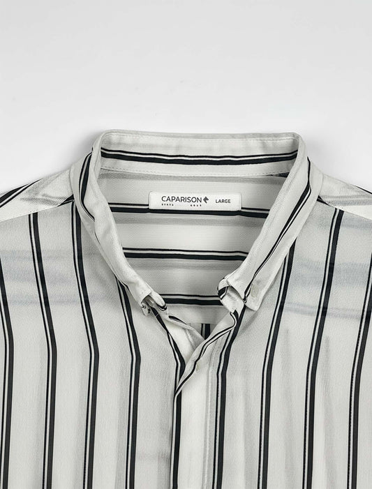 Striper Coat Collar Shirt
