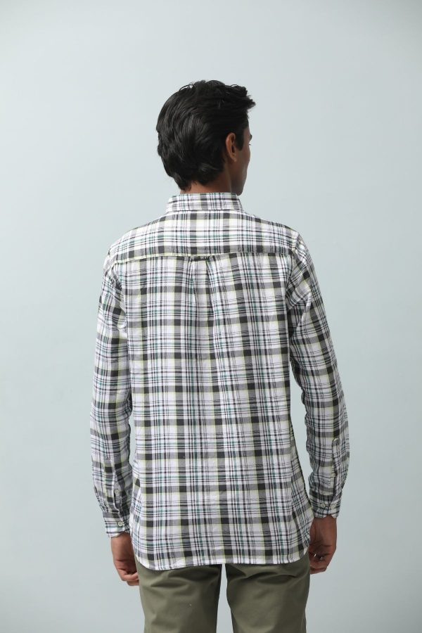 Line-Pattern Check Shirt