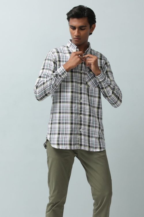 Line Pattern Check Shirt